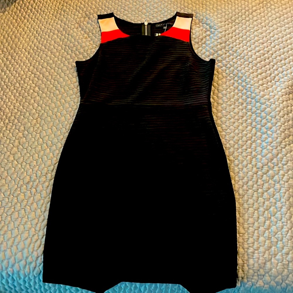 NWT Sanctuary black dress color block detail at the shoulders asymmetrical hem